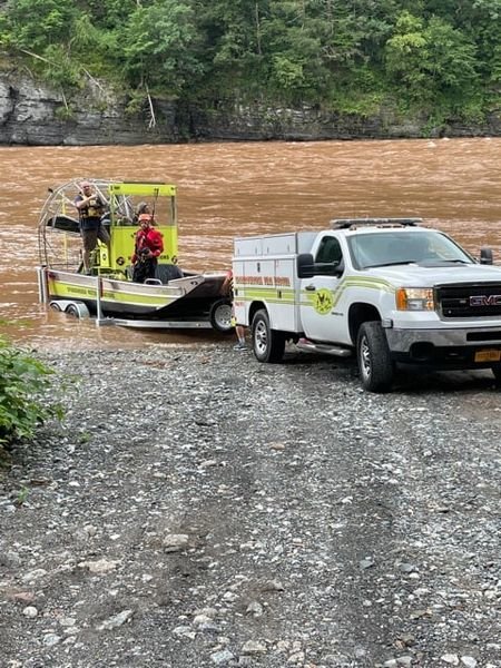 First responders participating in a successful river rescue on Monday, July 19.